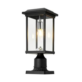 Dusk to Dawn Outdoor Post Lights with Pier Mount Base, Anti-Rust Black Pillar Lights Fixtures, Waterproof Hardwired Aluminum Exterior Pole Lamps (Option: Black)