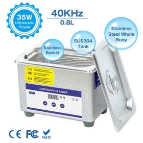 0.8L Ultrasonic Cleaner, Stainless Steel Tank For Jewelry, Glasses, Coins, Home Use (Option: ASSHOW)