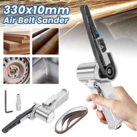 10mm Pneumatic Belt Sander, Lightweight Handheld Air Powered Grinder Polisher With 5 Sanding Belts (Option: asshown)