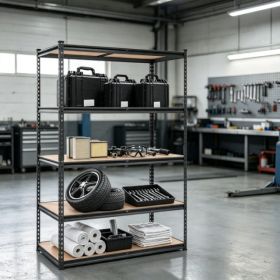 48inch L X 24inch W X 72inch H Heavy Duty Garage Shelves, 5-Tier Adjustable Utility Rack With 2000 Lbs Capacity (Option: 50030376)